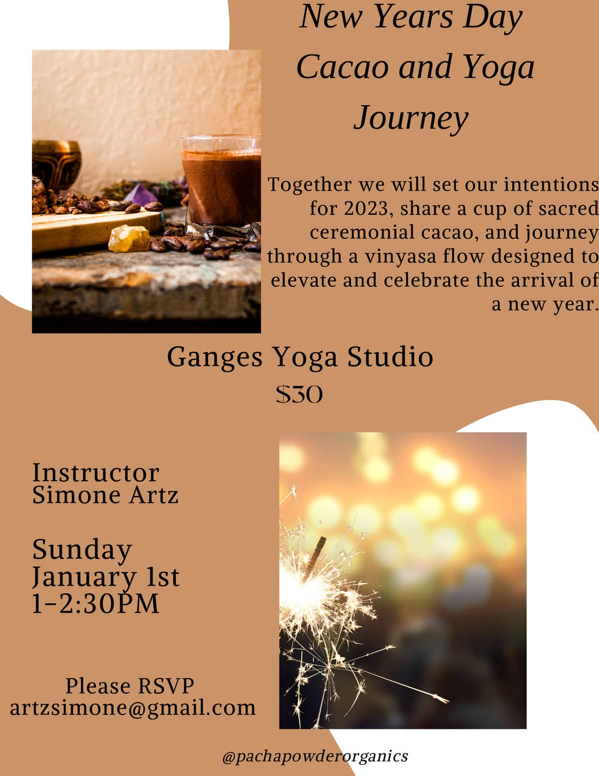 New Years Day Cacao and Yoga Journey poster
